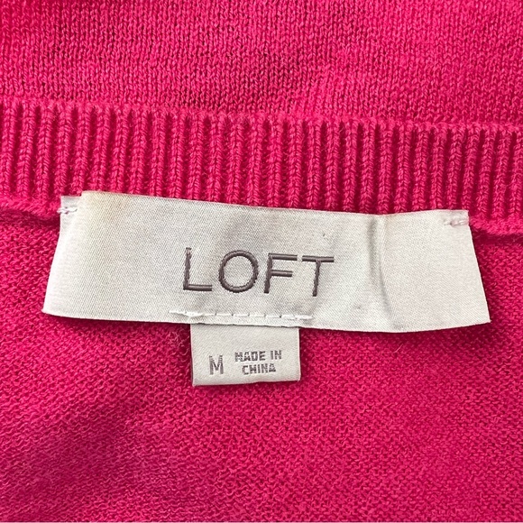 LOFT Flying Crane Sweater Hot Pink E - Picture 7 of 9